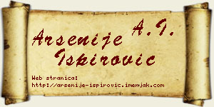 Arsenije Ispirović vizit kartica
